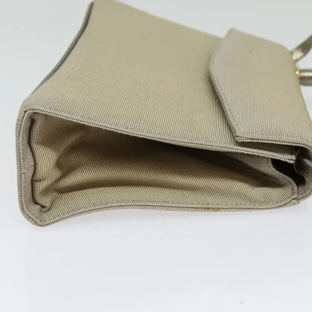 Salvatore Ferragamo Nylon Vara Handbag Beige